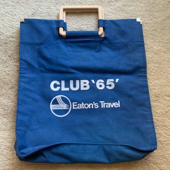 RARE ITEM ALERT!!! Vintage 60s Tote Bag ‘Eatons Travel Club 65’ - Picture 1 of 9